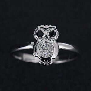 925 Silver Plated 3A CZ Cute Ring for Men Women, FB16FA1042